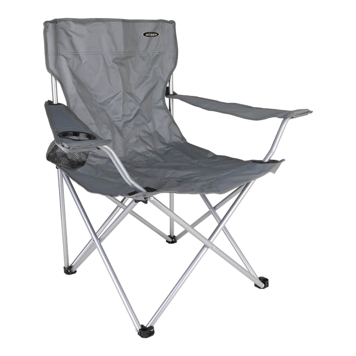 Silla Plegable Outback Con Apoyabrazos Gris