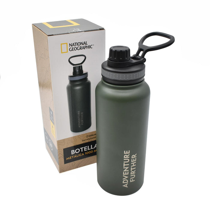 Botella Metálica Térmica Insulada 1lt Verde Nat Geo