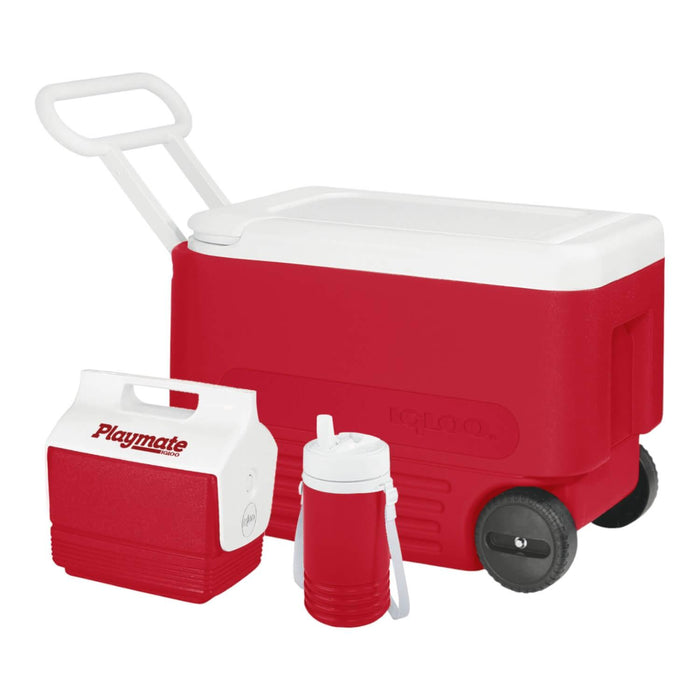 Combo Cooler Roller: 36 L + 3 L + 0.95 L Rojo Igloo