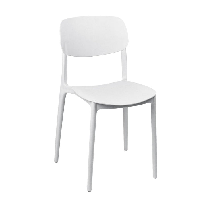 Silla Plástico Apilable Deco Estocolmo Blanca Escandinavia