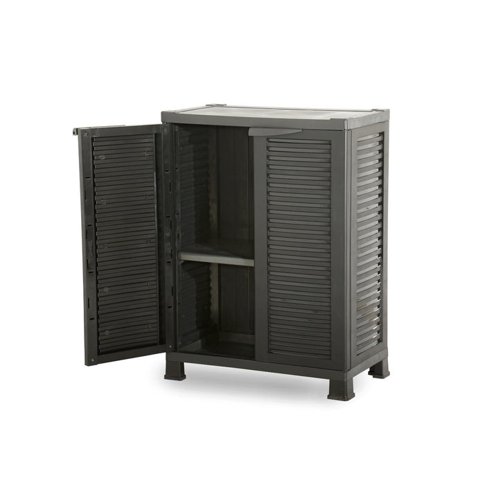 Armario Closet Plástico Mediano Multiuso Negro 68x39x92cm