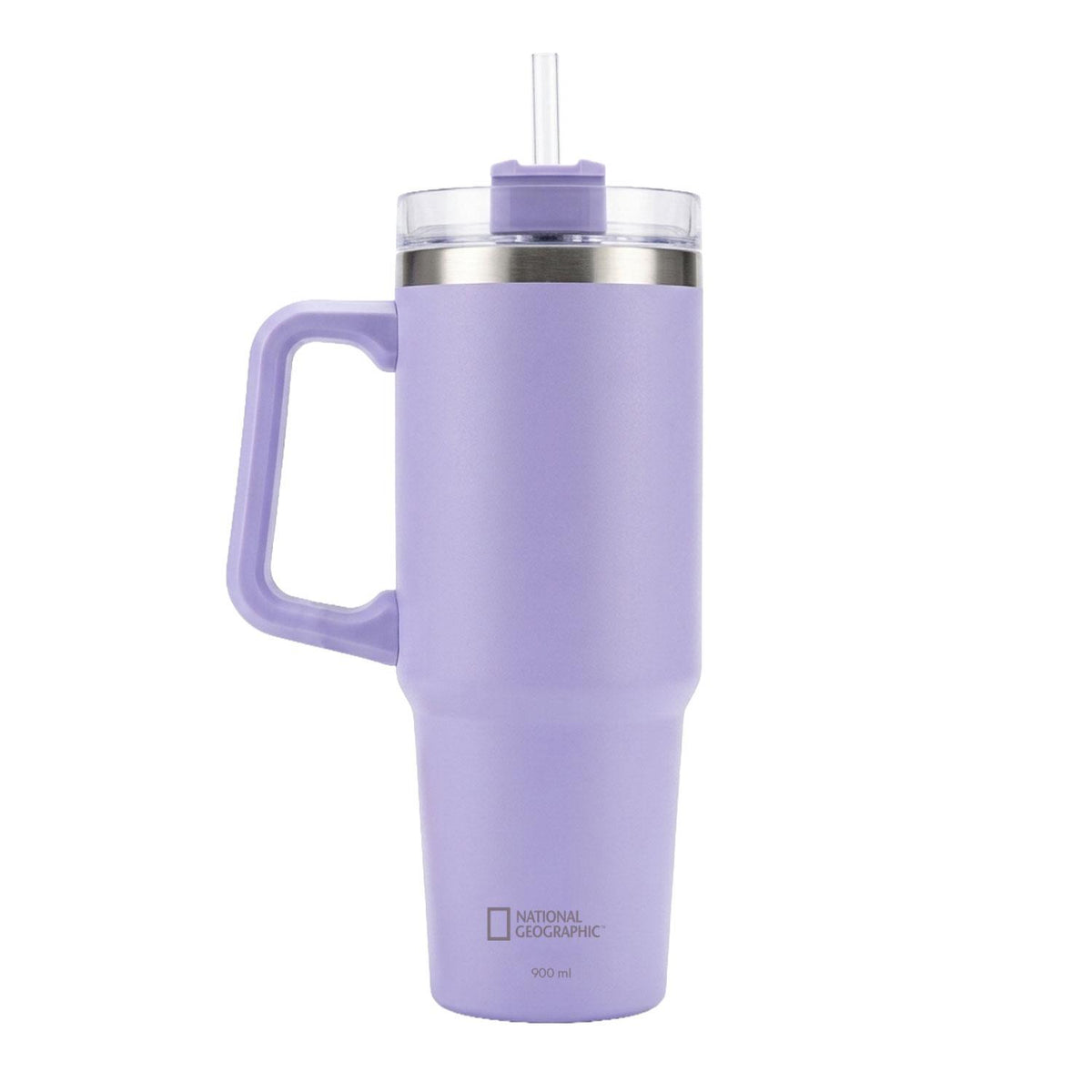 Tumbler Vaso Termico Frio y Calor Termo Mug Inoxidable con mango y bombilla Lila 900ML