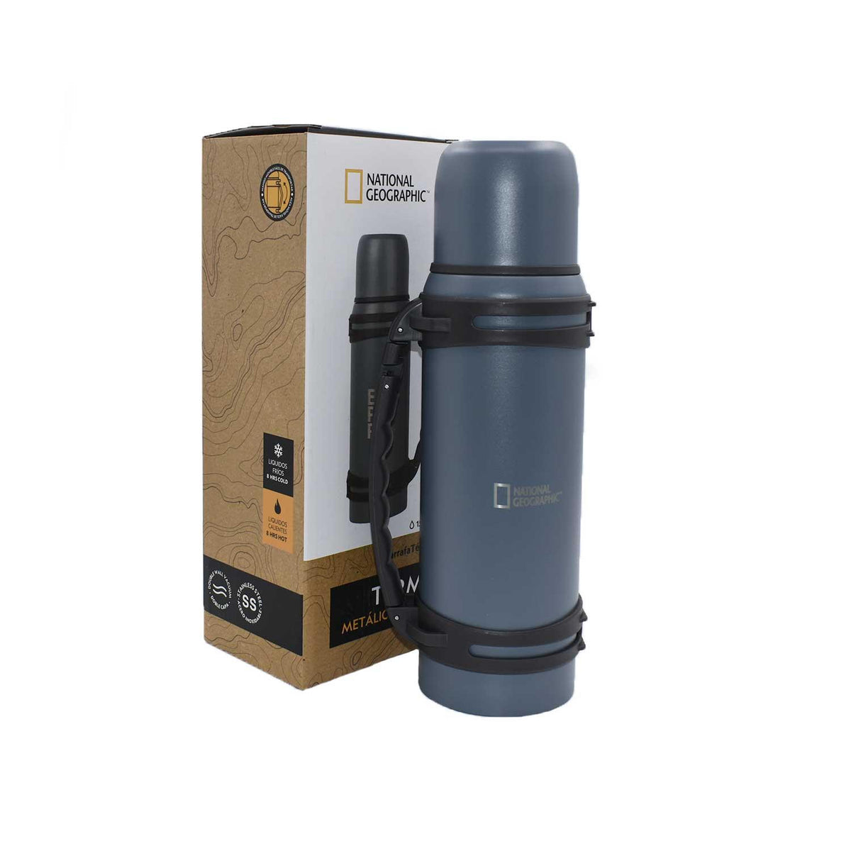 Termo metálico Gris 1500ml National Geographic
