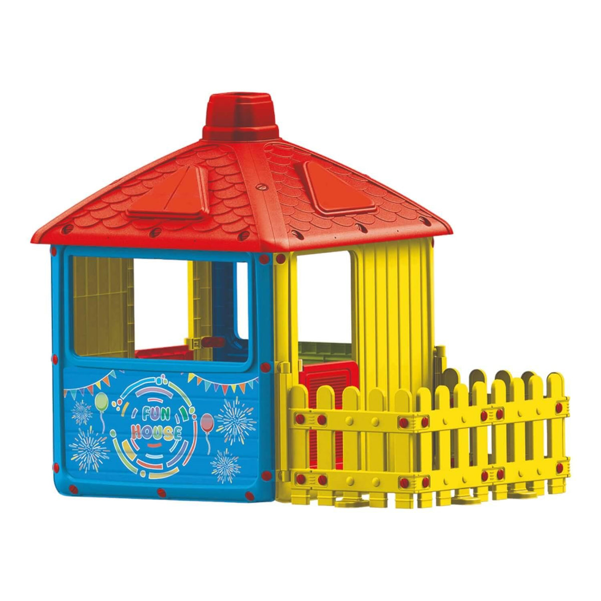 Casa De Juegos Infantil Con Valla 156X104X135 Cms Dolu