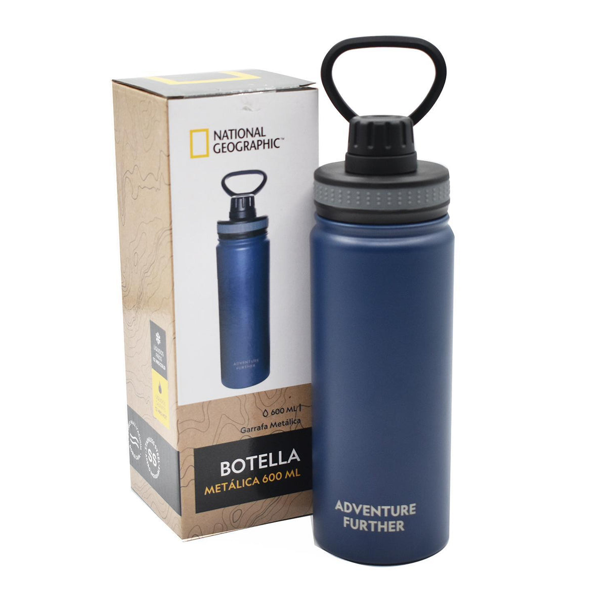 Botella Metálica Termica Insulada 600ML Azul Nat Geo