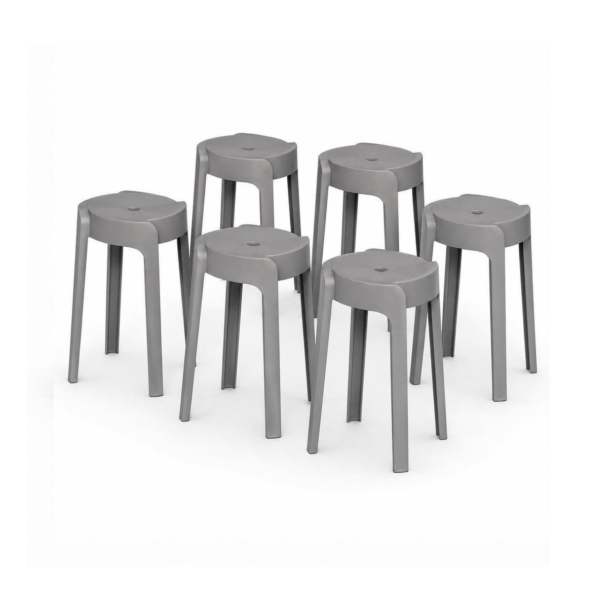SET 6 Pisos Banco Apilable Deco Valencia Gris Escandinavia 45 cm