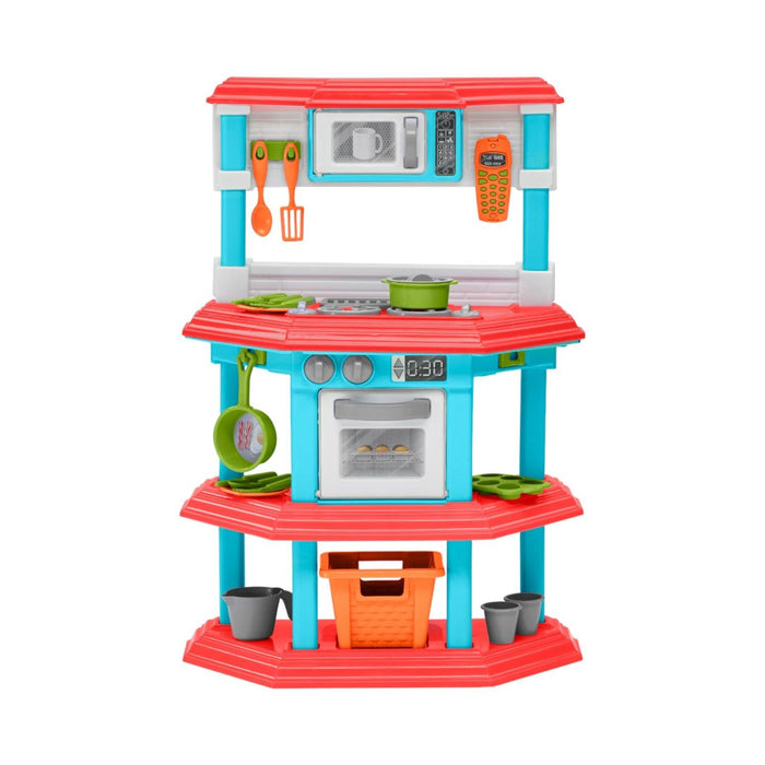Cocina Juguete Plastica Celeste + Accesorios 51x22x75 Cms