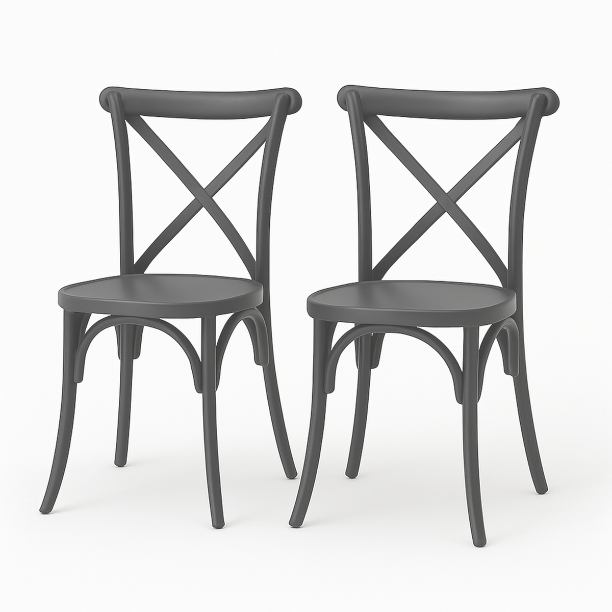 SET 2 Sillas Plástico Apilable Deco Copenhagen Gris Escandinavia