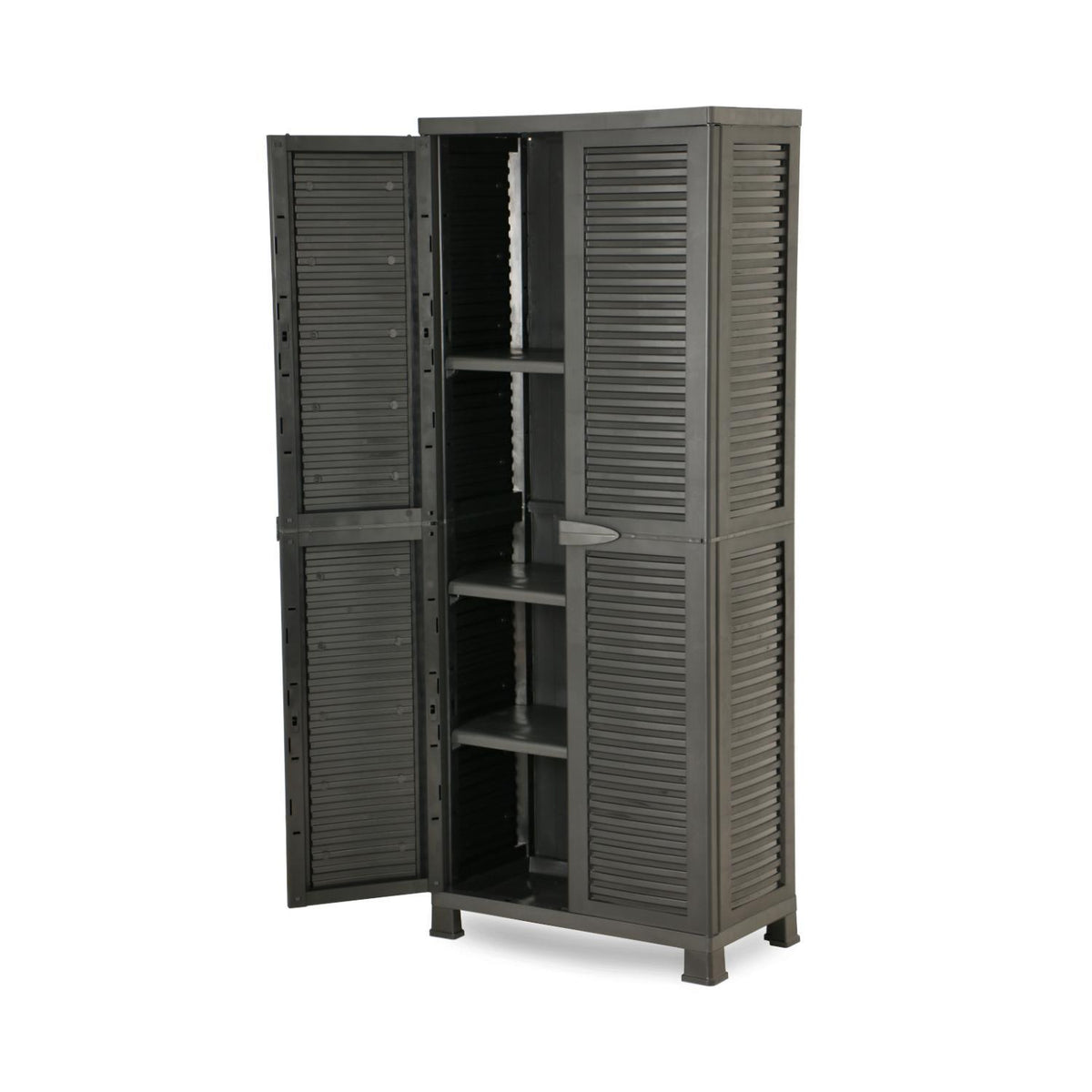 Armario Closet Plástico Grande Multiuso Negro 68x39x171,5cm
