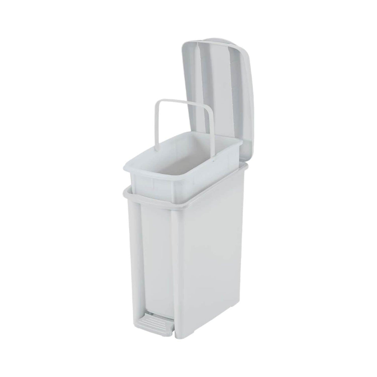Basurero Pedal Delgado 10 Lt Blanco 30x18.8x37.5 cms Rimax