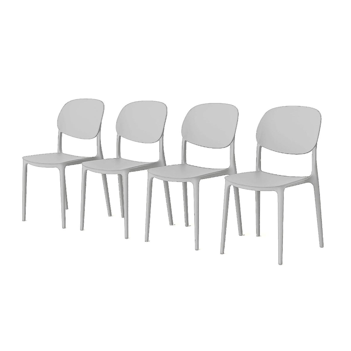 SET 4 Sillas Plástico Apilable Deco Estocolmo Blanca Escandinavia