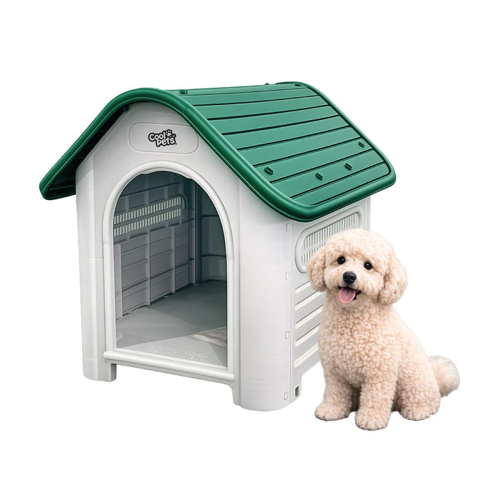 Casa Para Perro Pequeña Techo Verde 75x59x66cm Cool Pets