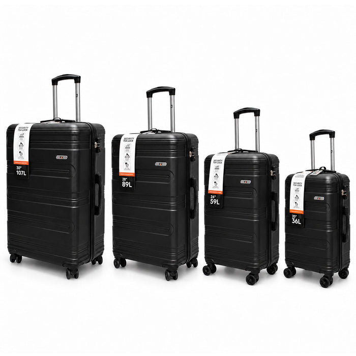 Set Maletas Northpak Resistente Ultraliviana S-M-L-XL Negro