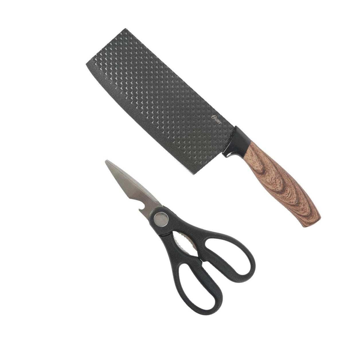 Set Tijera y Cuchillo Carnicero Gunderson 17 Cm Negro Oster