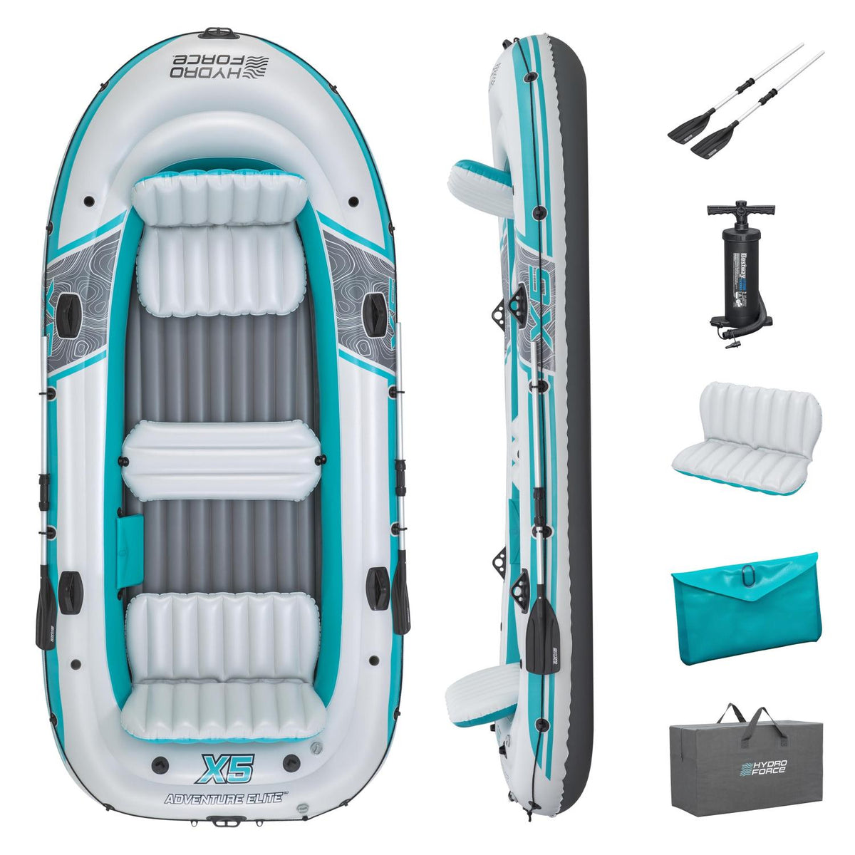 Bote Inflable Con Remos Y Asientos Elite 3.64x1.66m Bestway
