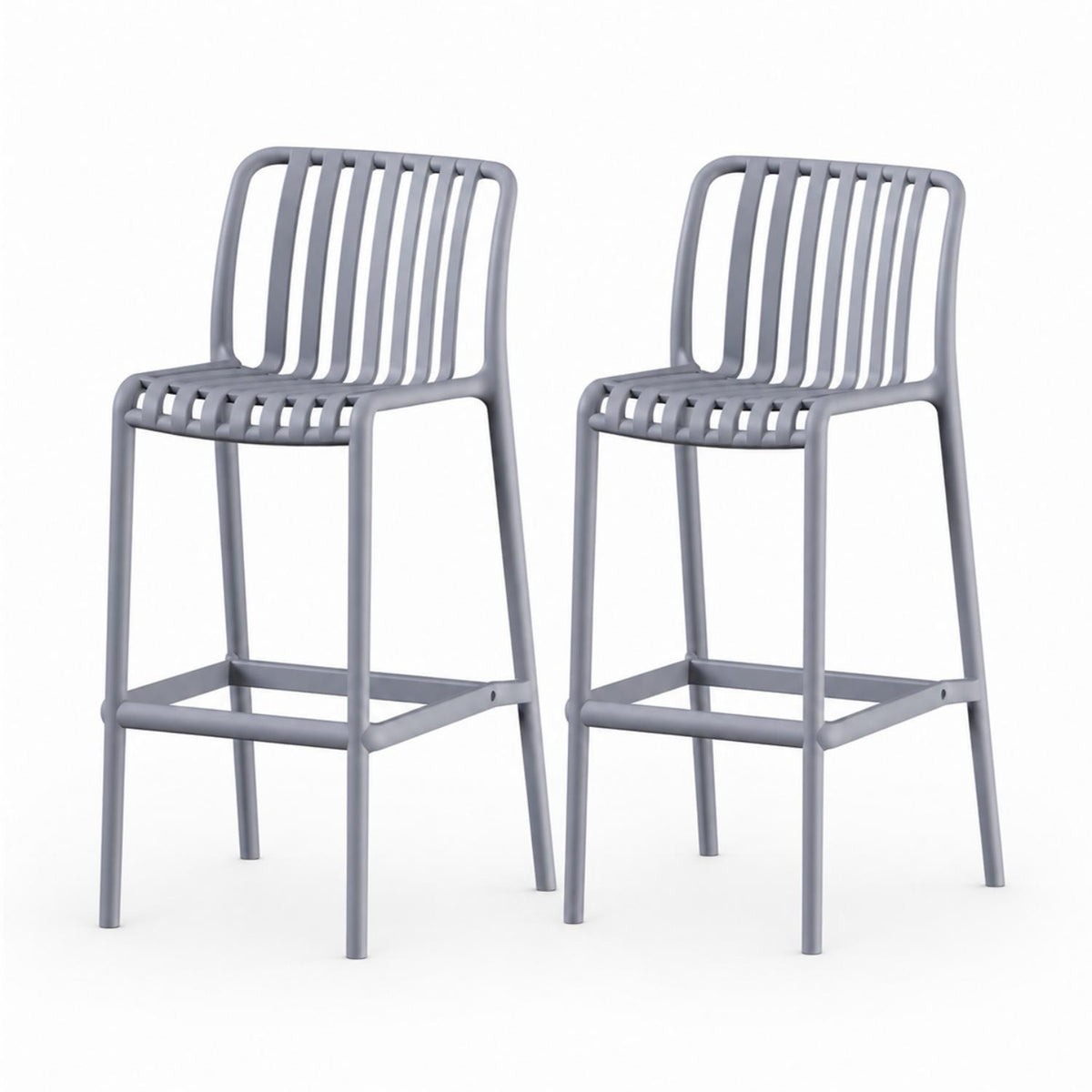 SET 2 Pisos Taburete Silla alta bar cocina Ragnar 75cm Gris Oscuro