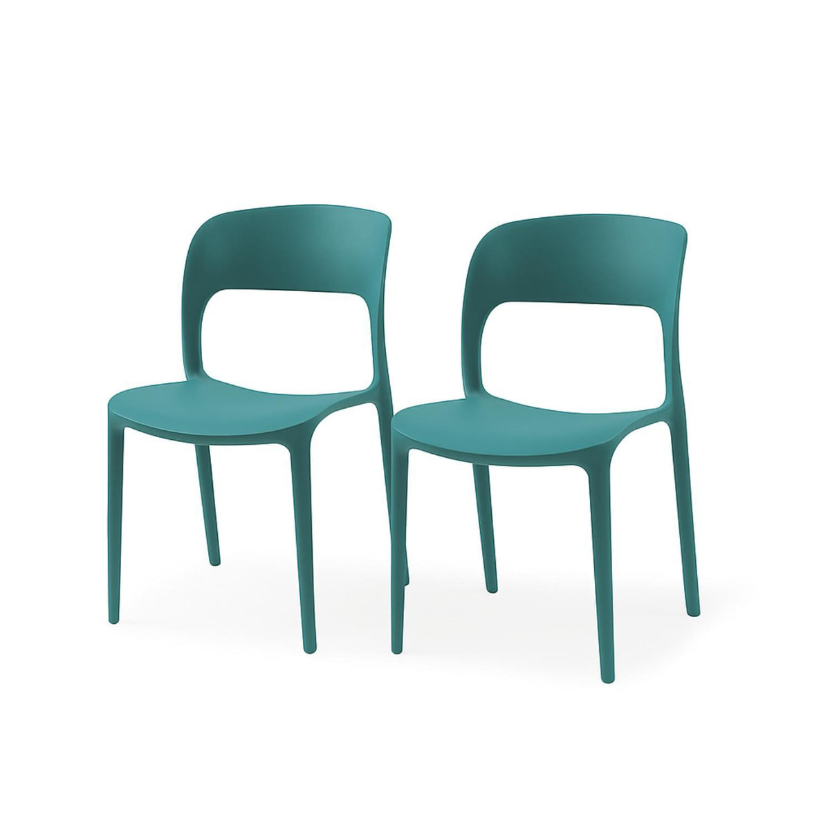 SET 2 Sillas Plástico Apilable Deco Nuremberg Azul 57x41x82,5cm