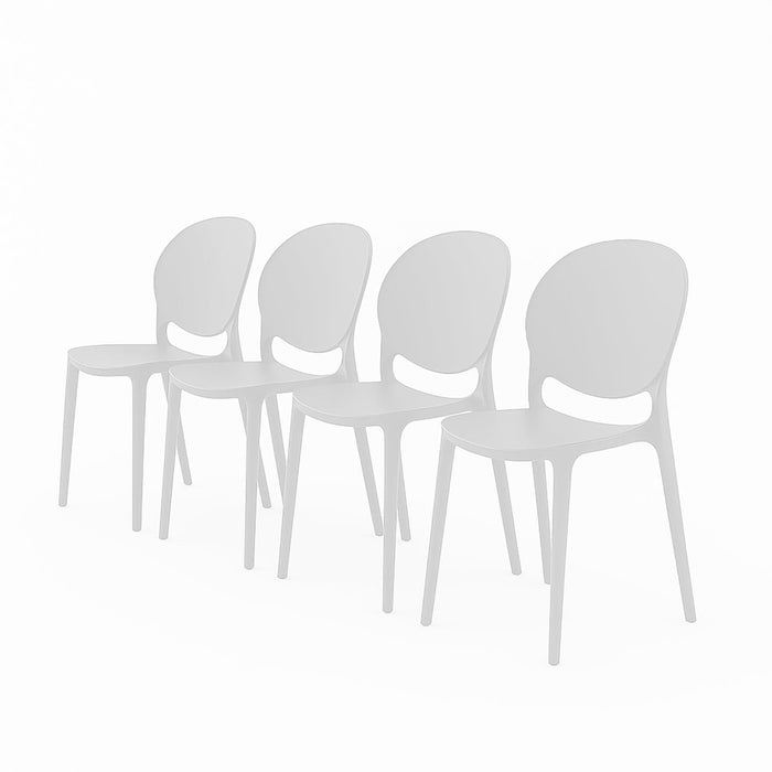 SET 4 Sillas Plástico Apilable Deco Berlín Blanca Escandinavia