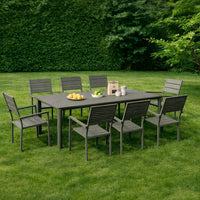 Juego Comedor Terraza 8 Personas Mesa 220x111cm Gris Northwest