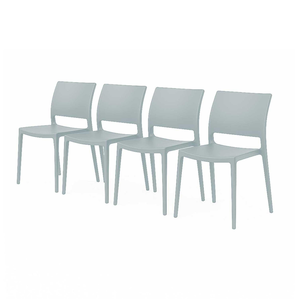 SET 4 Sillas Plástico Apilable Deco Dresden Gris Escandinavia