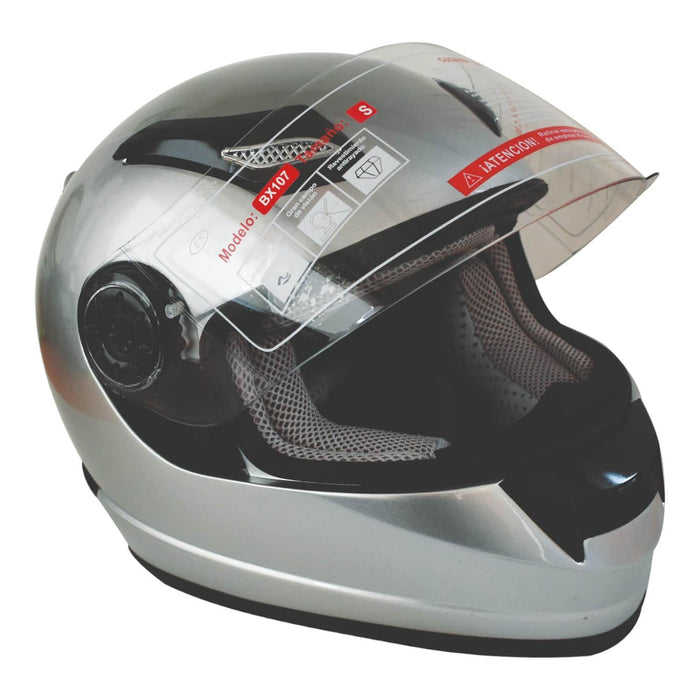 Casco Integral Bx107 Talla L Plateado Certificado ECE Bex