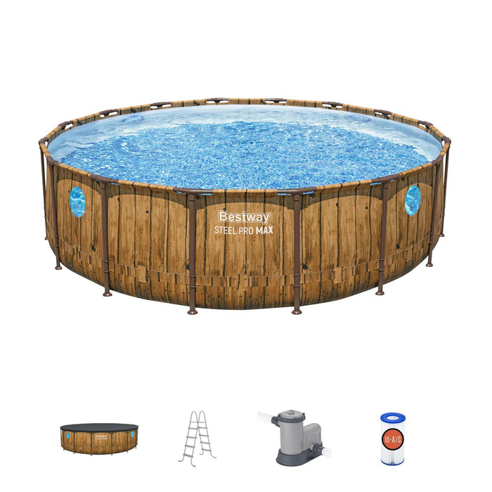 Piscina Bestway Redonda SteelPro Max con ventana 4.88MX1.22M