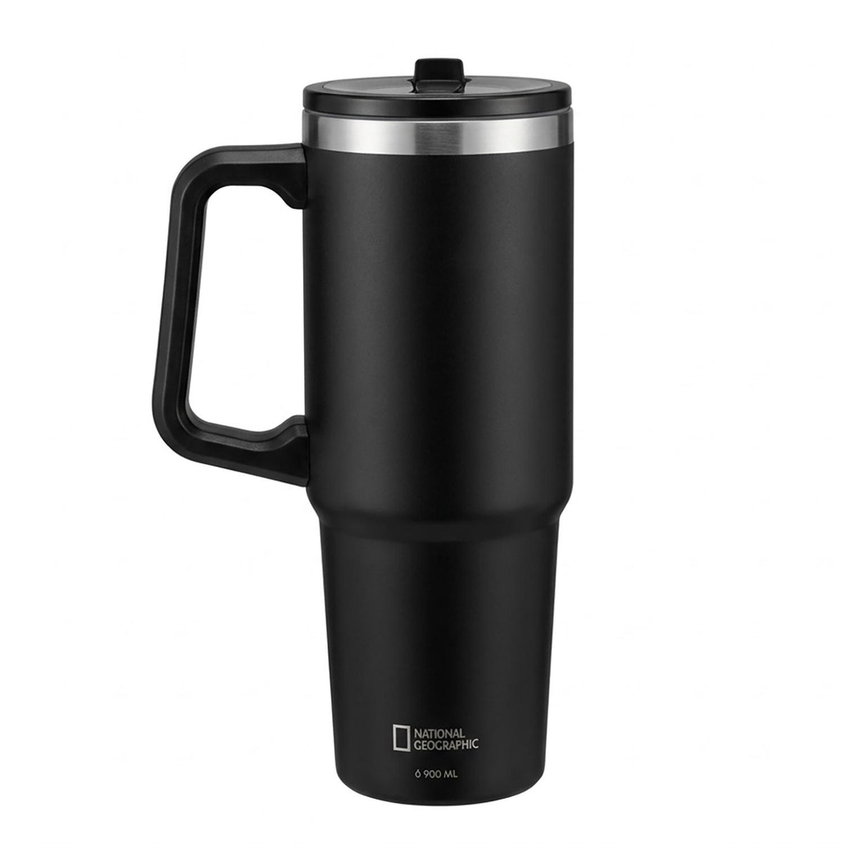 Tumbler Vaso Termico Frio y Calor Termo Mug Inoxidable con mango y boquilla Negro 900ML