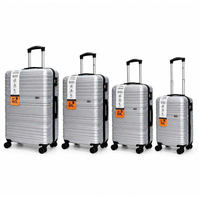 Set Maletas Northpak Resistente Ultraliviana S-M-L-XL Plata