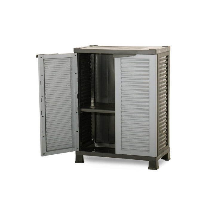 Armario Closet Plástico Mediano Multiuso Gris 68x39x92cm
