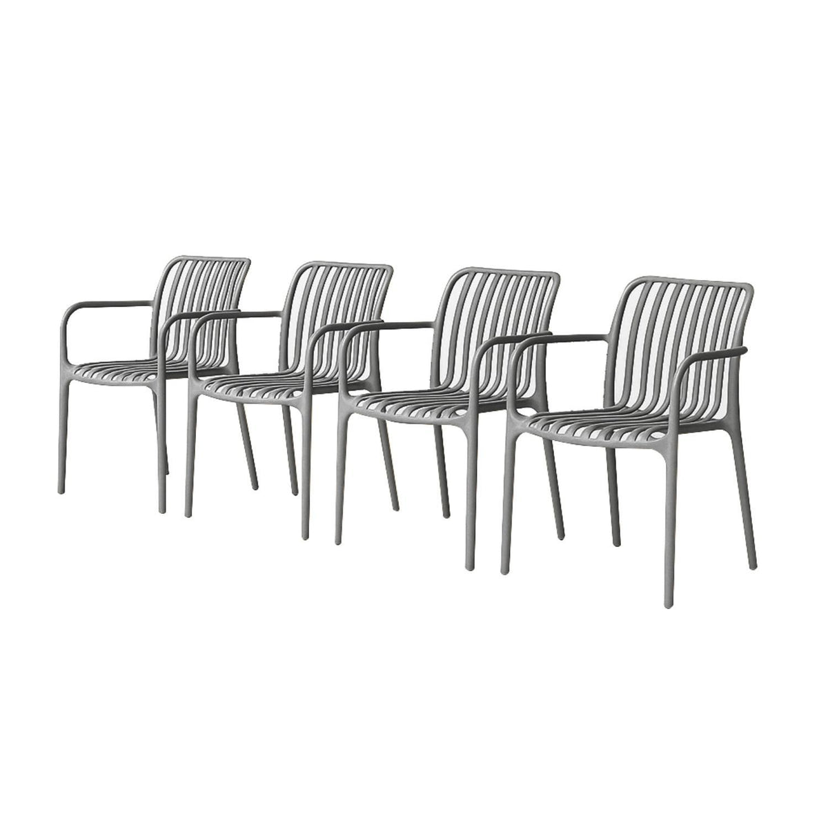 SET 4 Sillas Plástico Apilable Deco Bonn Gris Escandinavia