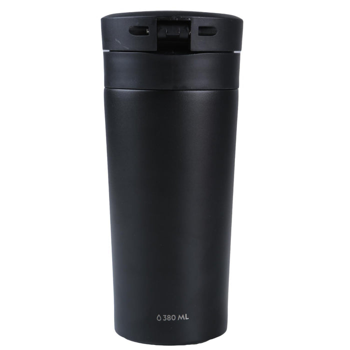 Mug Acero Inoxidable Tapa Con Pulsador y Antideslizante 380ml Negro