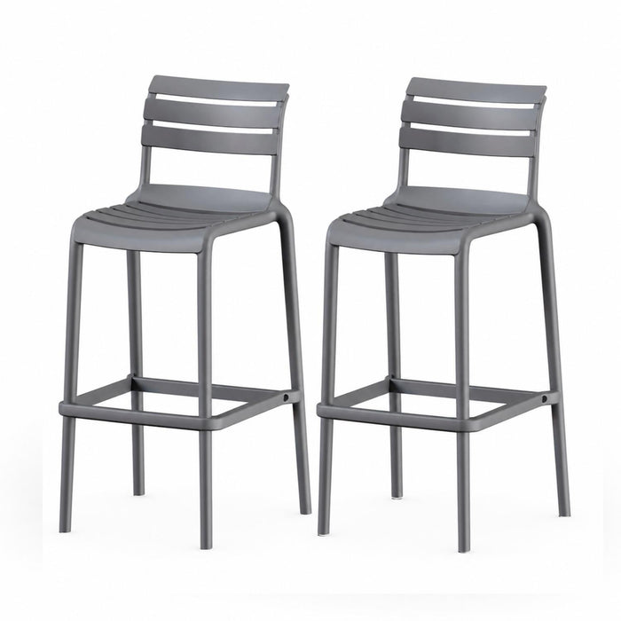 SET 2 Pisos Taburete Silla alta bar cocina Galt 65cm Gris