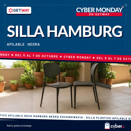 Silla Plástico Apilable Deco Hamburg Negra Escandinavia
