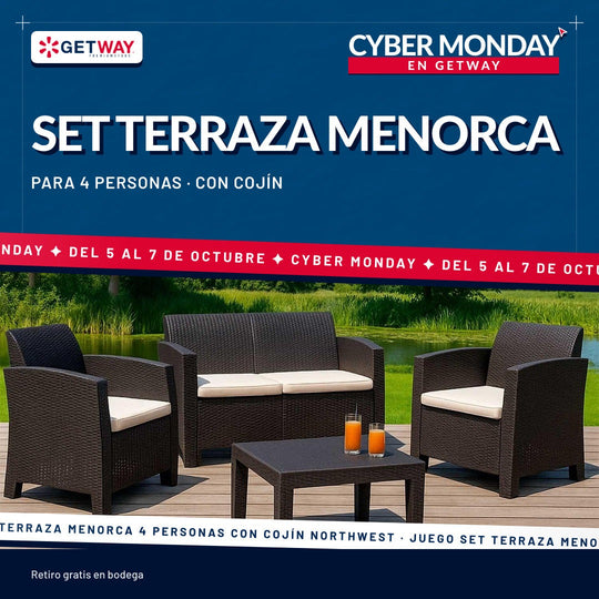 Juego Set Terraza Menorca 4 personas Con Cojín Northwest