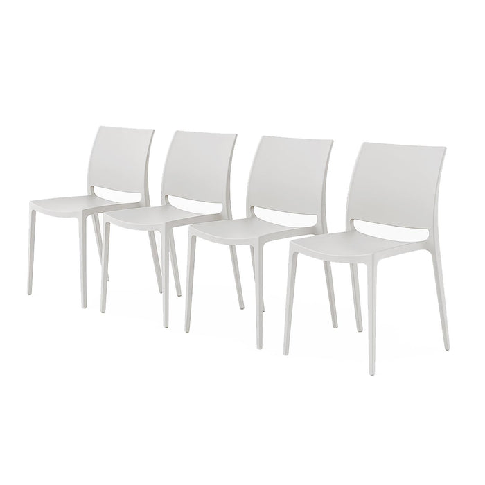 SET 4 Sillas Plástico Apilable Deco Dresden Blanca Escandinavia