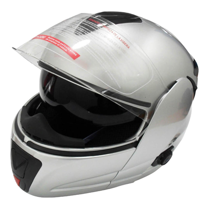 Casco Abatible Bx210 Talla L Plata Bluetooth Cdo DOT Bex