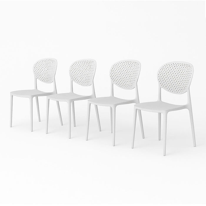 SET 4 Sillas Plástico Apilable Deco Hamburg Blanca Escandinavia