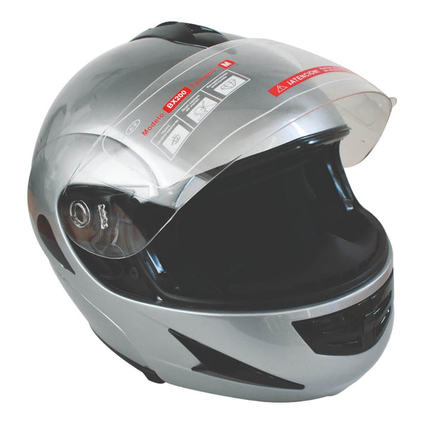 Casco Integral Bx200 Talla L Plateado Certificado Bex