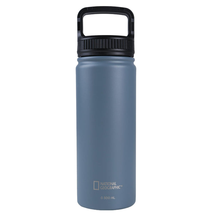 Botella Metálica Térmica Boca Ancha 500ml Gris Oscuro