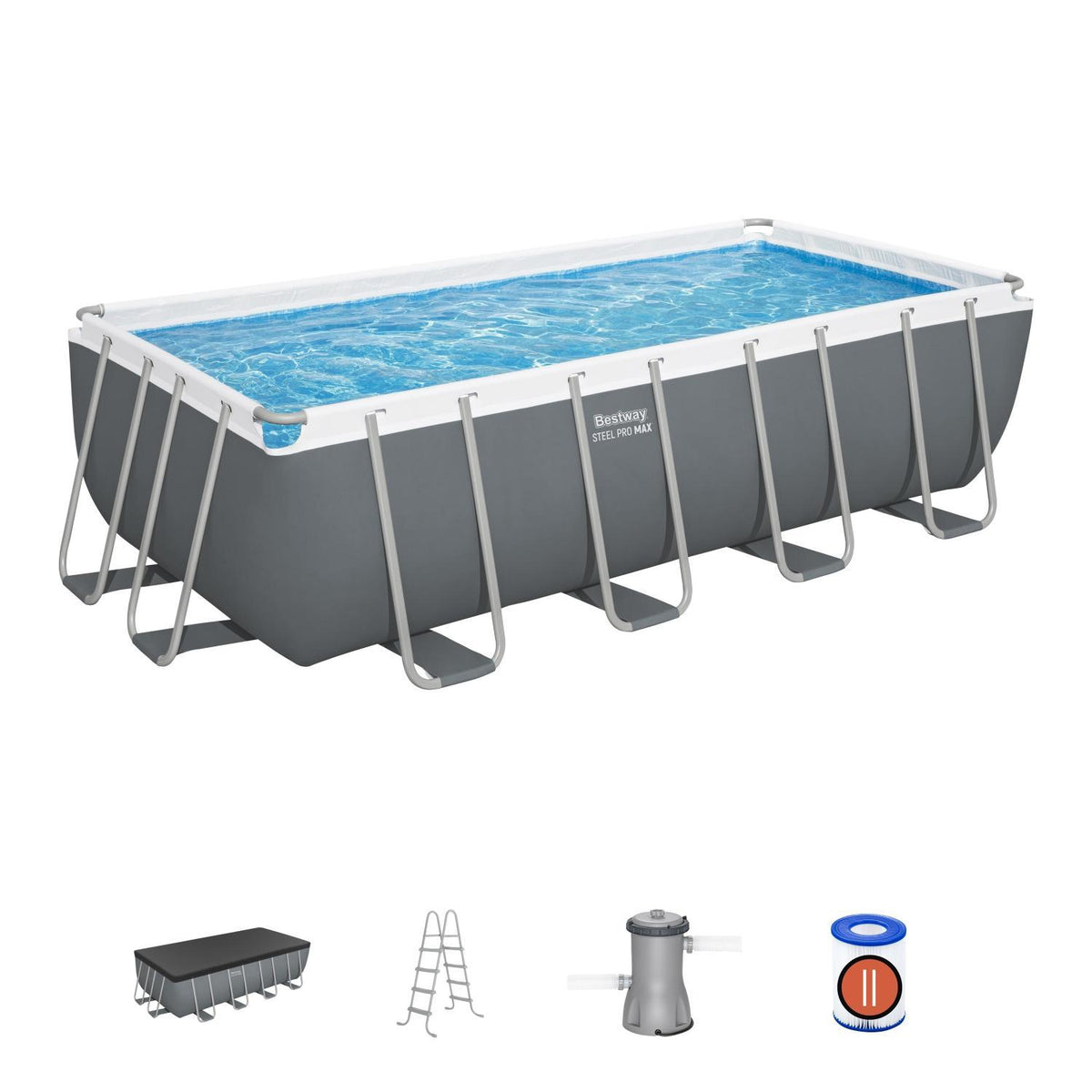 Piscina Bestway Rectangular Filtro+Accesorio 4.88X2.44X1.22M