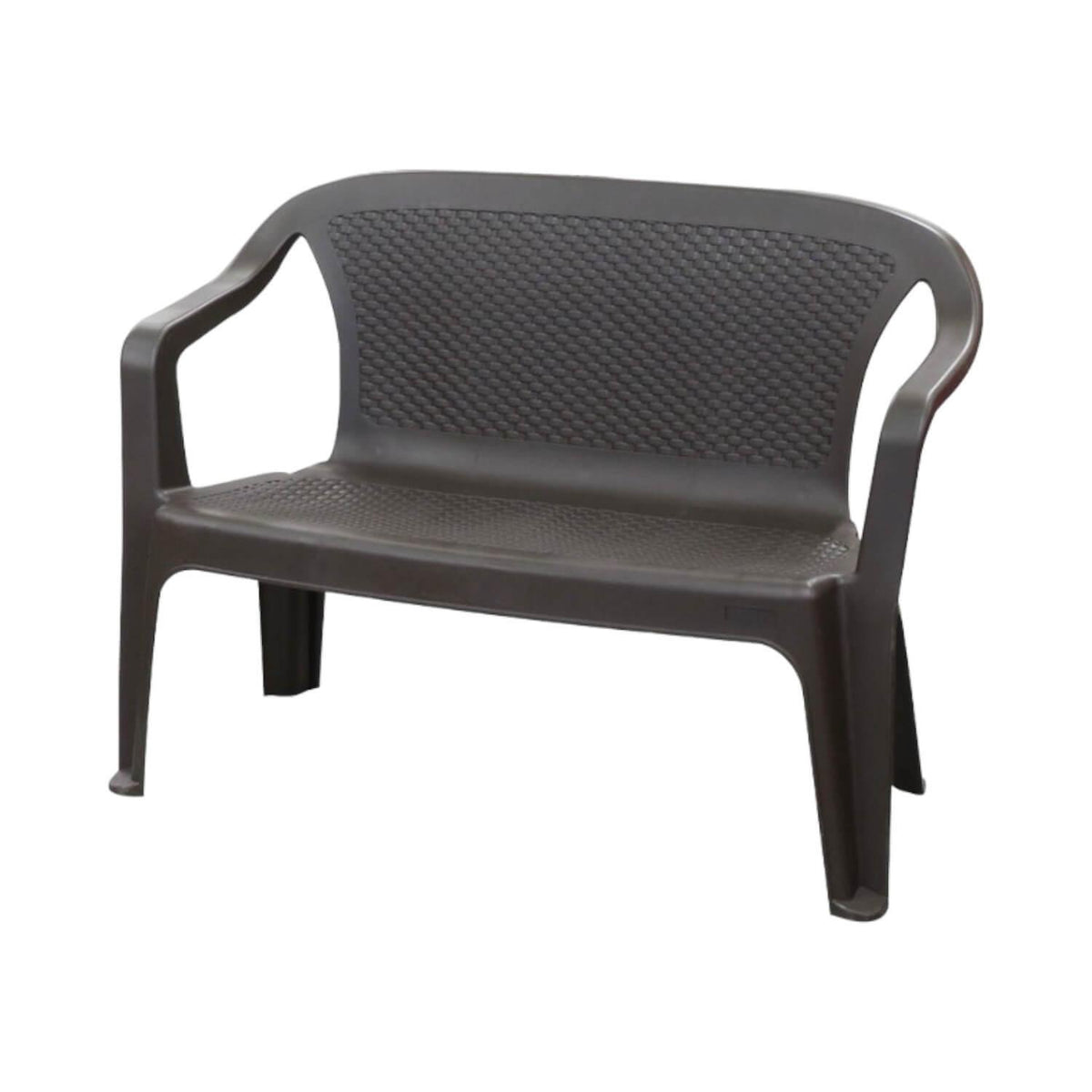 Silla Plastico Doble Café 114X58X79Cms Diseño Ratan Rimax