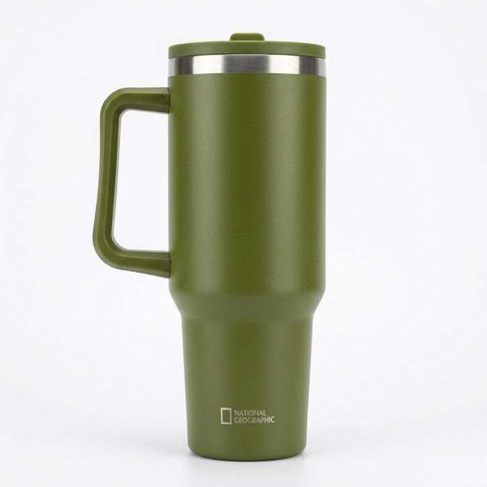 Botella Vaso Termico Mango 1,2Lt Verde National Geographic