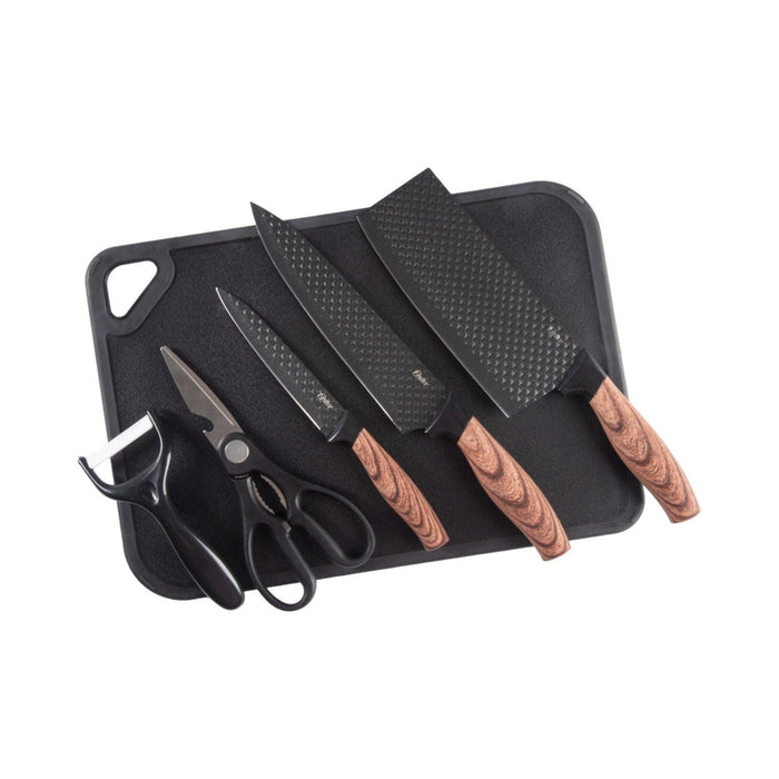 Set de Cuchillería Gunderson 6 Pcs con Tabla de Picar Oster