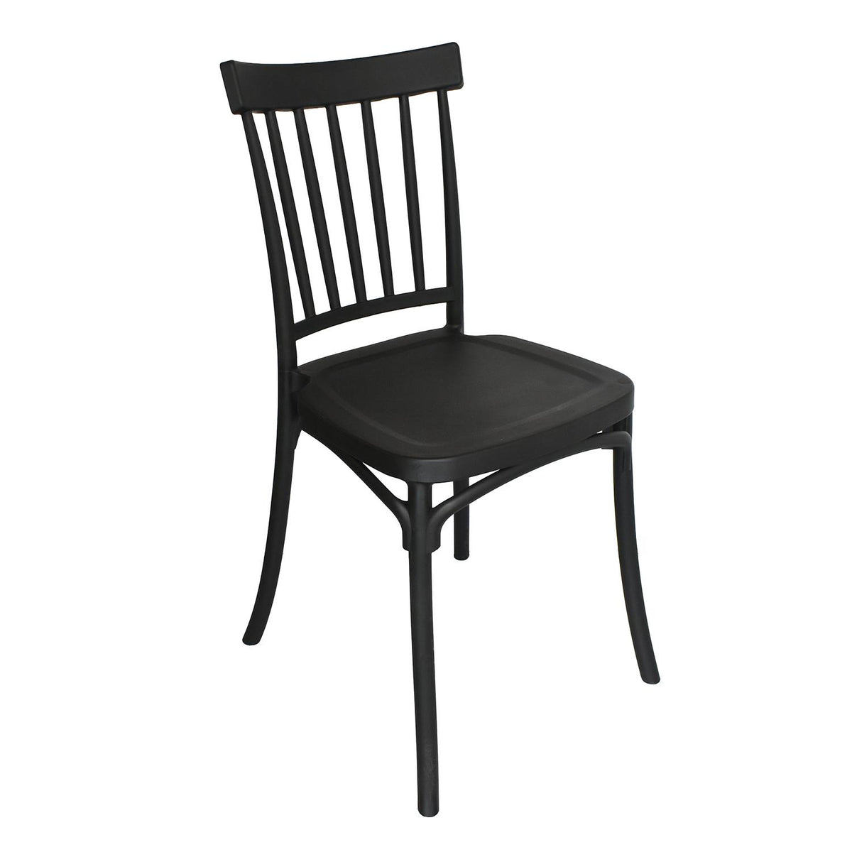 SET 2 Sillas Plástico Apilable Deco Viken Negra Escandinavia