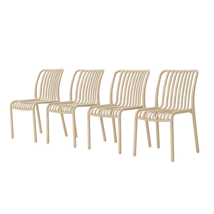 SET 4 Sillas Plástico Apilable Deco Bremen Beige Escandinavia