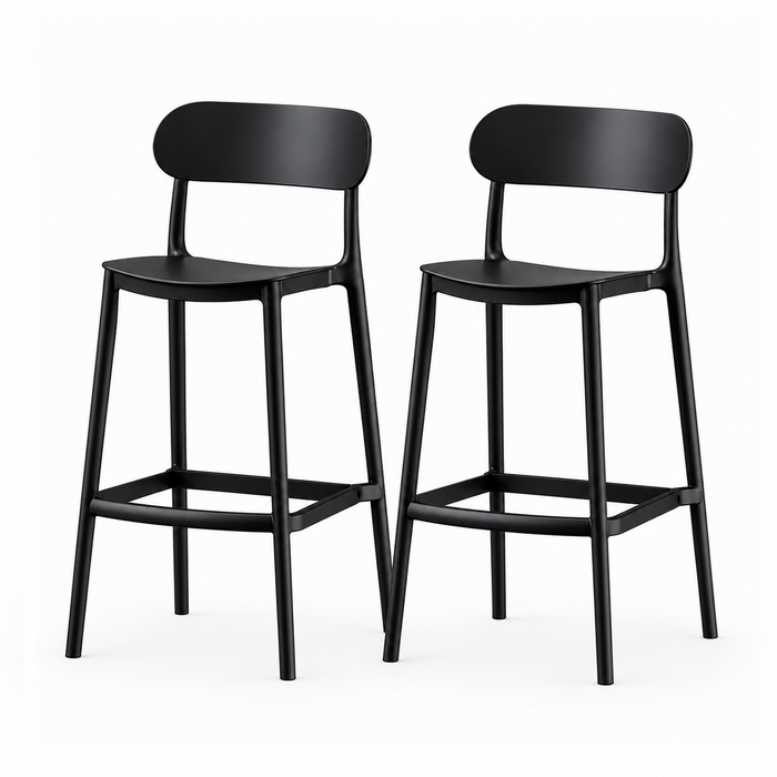 SET 2 Pisos Taburete Silla alta bar cocina Nils 75 cm Negra