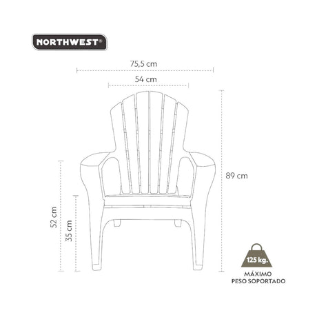 Silla Reposera Plastica Terraza Negra Northwest