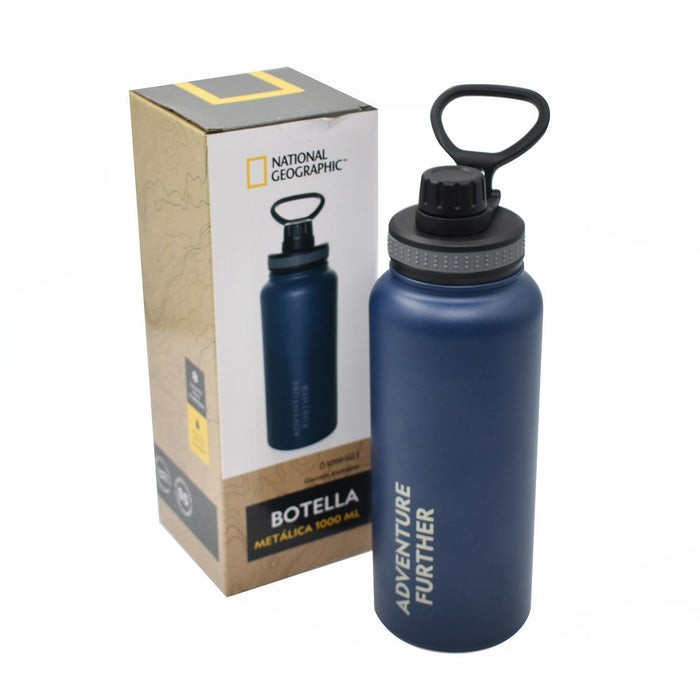 Botella Metálica Térmica Insulada 1lt Azul Nat Geo