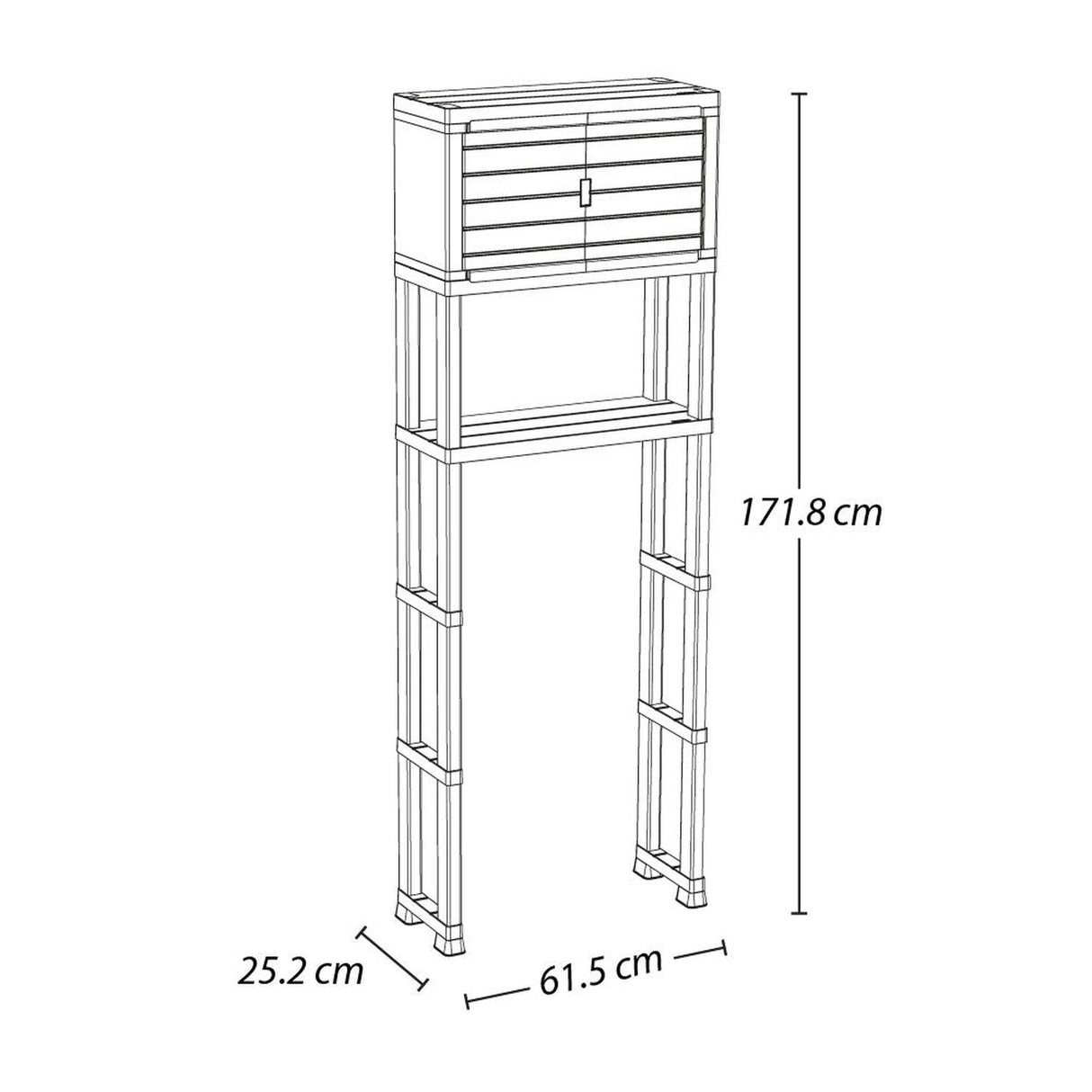 Estante Organizador Para Baño Blanco 61x25x171Cms Rimax