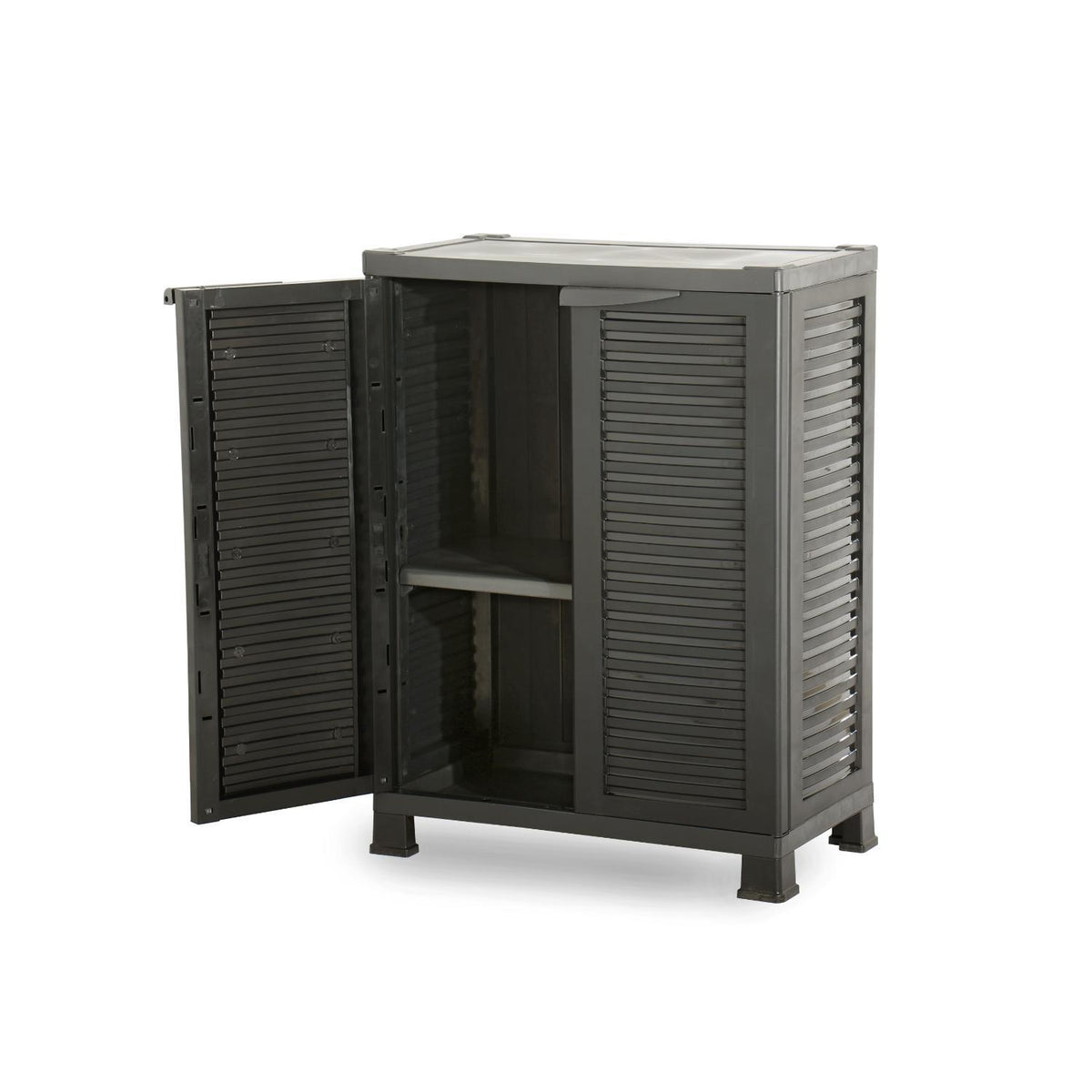 Armario Closet Plástico Mediano Multiuso Negro 68x39x92cm
